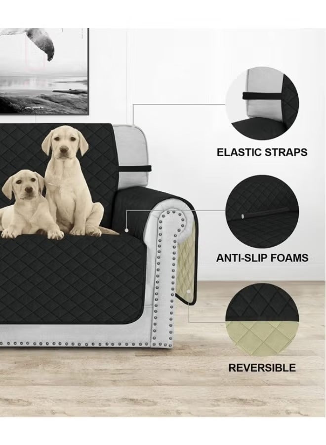 غطاء أريكة، غطاء أريكة مقاوم للماء مع أشرطة مرنة، واقي أثاث من قطعة واحدة غير قابل للانزلاق، غطاء أريكة قابل للغسل، وسادة أريكة مقاومة للتجاعيد، غطاء أريكة قابل للتمدد، غطاء أريكة قابل للعكس، غطاء أريكة لحماية الأرائك، مرن مقاوم للانزلاق بتفاصيل رائعة، نصف مقعد - Image 4