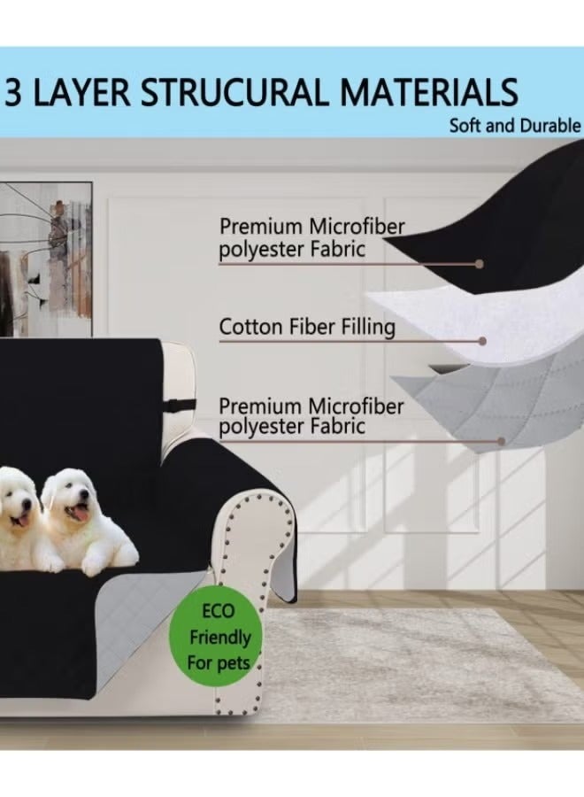 غطاء أريكة، غطاء أريكة مقاوم للماء مع أشرطة مرنة، واقي أثاث من قطعة واحدة غير قابل للانزلاق، غطاء أريكة قابل للغسل، وسادة أريكة مقاومة للتجاعيد، غطاء أريكة قابل للتمدد، غطاء أريكة قابل للعكس، غطاء أريكة لحماية الأرائك، مرن مقاوم للانزلاق بتفاصيل رائعة، نصف مقعد - Image 5