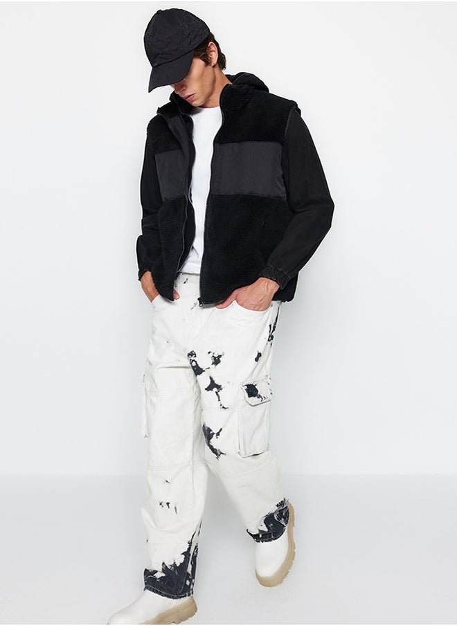 trendyol - Black Regular Fit Stand Collar Fabric Block Plush Winter Vest TMNAW24YE00000 - Image 1