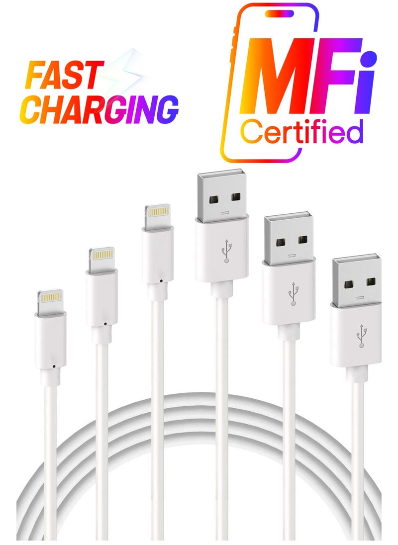 ELTRAZONE iPhone Charger Cable - Apple MFi Certified 3Pack 1M iPhone Charging Cable for iPhone SE 2020 11 Xs Max XR X 8 Plus 7 Plus 6 Plus 5s SE iPad Pro and More  - Image 1