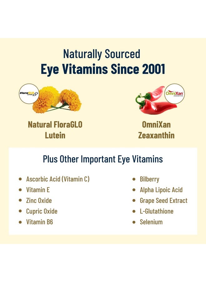 VisiVite - Doctor Formulated Areds 2 Plus Eye Vitamins With Zeaxanthin Plus Lutein Bilberry And Grape Seed Extract Premium Eye Health Formula 60 Eye Supplement Capsules Of Visivite Gold Plus - Image 1
