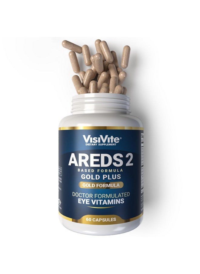 VisiVite - Doctor Formulated Areds 2 Plus Eye Vitamins With Zeaxanthin Plus Lutein Bilberry And Grape Seed Extract Premium Eye Health Formula 60 Eye Supplement Capsules Of Visivite Gold Plus - Image 1