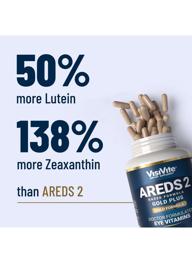 VisiVite - Doctor Formulated Areds 2 Plus Eye Vitamins With Zeaxanthin Plus Lutein Bilberry And Grape Seed Extract Premium Eye Health Formula 60 Eye Supplement Capsules Of Visivite Gold Plus - Image 1