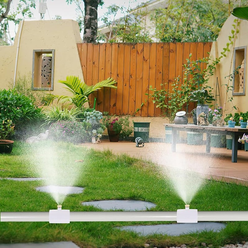 5 قطع من موصلات PVC على شكل حرف T مع فوهات رذاذ نحاسية لنظام تبريد الرذاذ الخارجي للرشاشات - Image 4