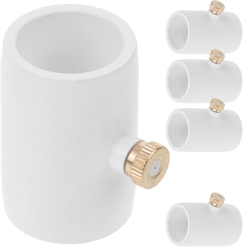 5 قطع من موصلات PVC على شكل حرف T مع فوهات رذاذ نحاسية لنظام تبريد الرذاذ الخارجي للرشاشات - Image 1