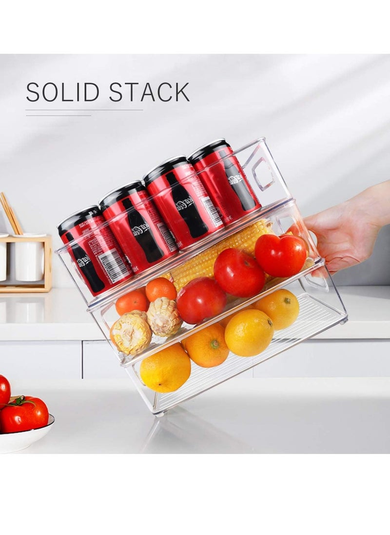 Toko - Fridge Organizers | 6 Pack | Free 20 Pc Disposable Gloves | Built-in Handles | Size: 10 Liter | Including 20 pc Plastic Bags | Clear | BPA Free | Used for Pantry, Cabinets, Shelves, Drawer, Freezer | Food Safe - Image 1