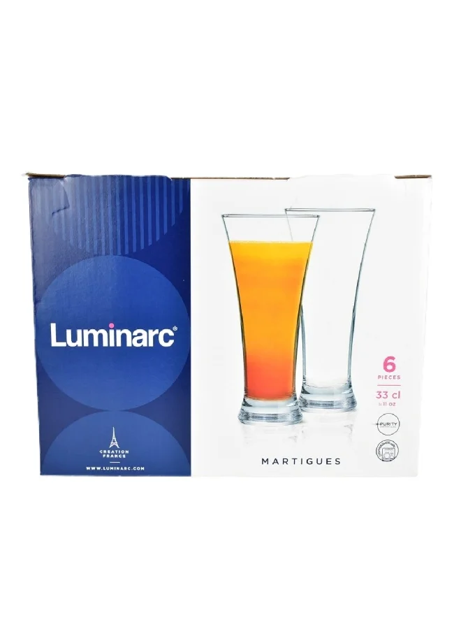 Luminarc 6-Piece Martigues Drink Glass Clear 330 Ml N1319