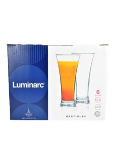 Luminarc 6-Piece Martigues Drink Glass Clear 330 Ml N1319  - Image 1