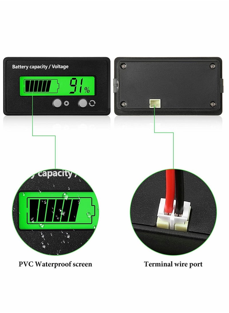 Y&D - Battery Indicator, Golf Cart Meter, Front Setting, Switch Key, Capacity Voltage Gauge, for Acid, Lithium-ion Detect, 1PCS (Green) - Image 1