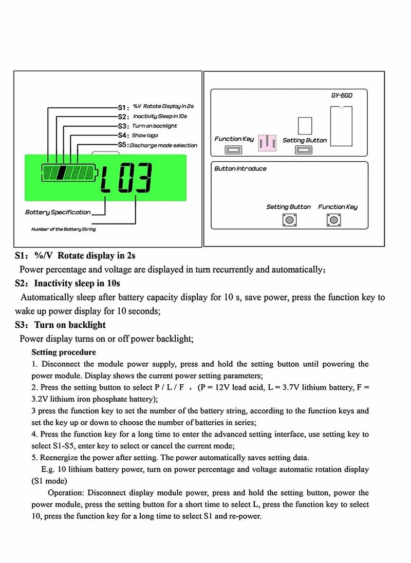 Y&D - Battery Indicator, Golf Cart Meter, Front Setting, Switch Key, Capacity Voltage Gauge, for Acid, Lithium-ion Detect, 1PCS (Green) - Image 1