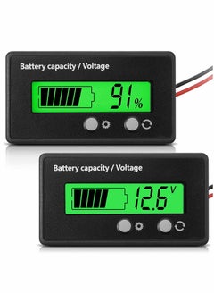 Battery Indicator, Golf Cart Meter, Front Setting, Switch Key, Capacity Voltage Gauge, for Acid, Lithium-ion Detect, 1PCS (Green)