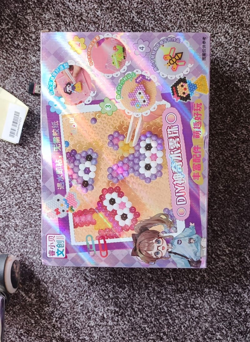 Craft kit for creative play and educational fun, contains colorful beads