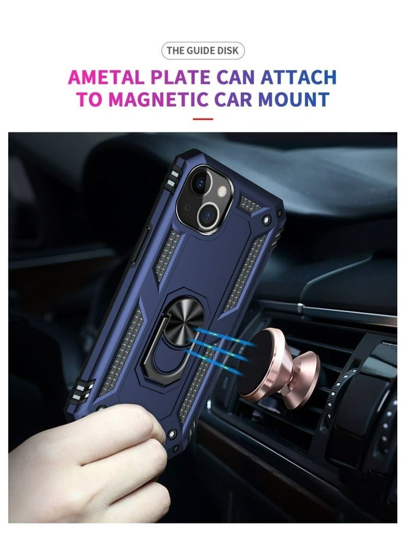 Protective Case For iPhone 13 Heavy Duty Armor with Magnetic Ring Stand - Image 3