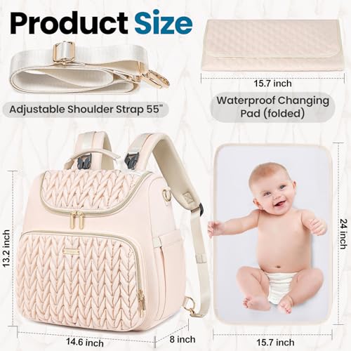 Tealari 4 in 1 Convertible Diaper Bag Backpack,Waterproof Baby Diaper Bag with Changing Pad,Converts into Baby Tote Bag,Diaper Backpack,Stroller Bag and Crossbody Diaper Bag - Image 2