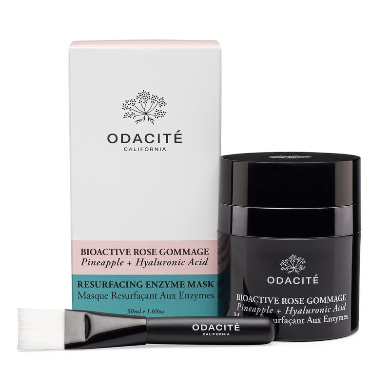 Odacite Odacit Exfoliating Face Peel Mask  Bioactive Rose Gommage Pineapple and Hyaluronic Acid Gel Glow Recipe Resurfacing Enzyme Mask for Dullness Clogged Pores and Dead Skin Build Up 169 fl oz