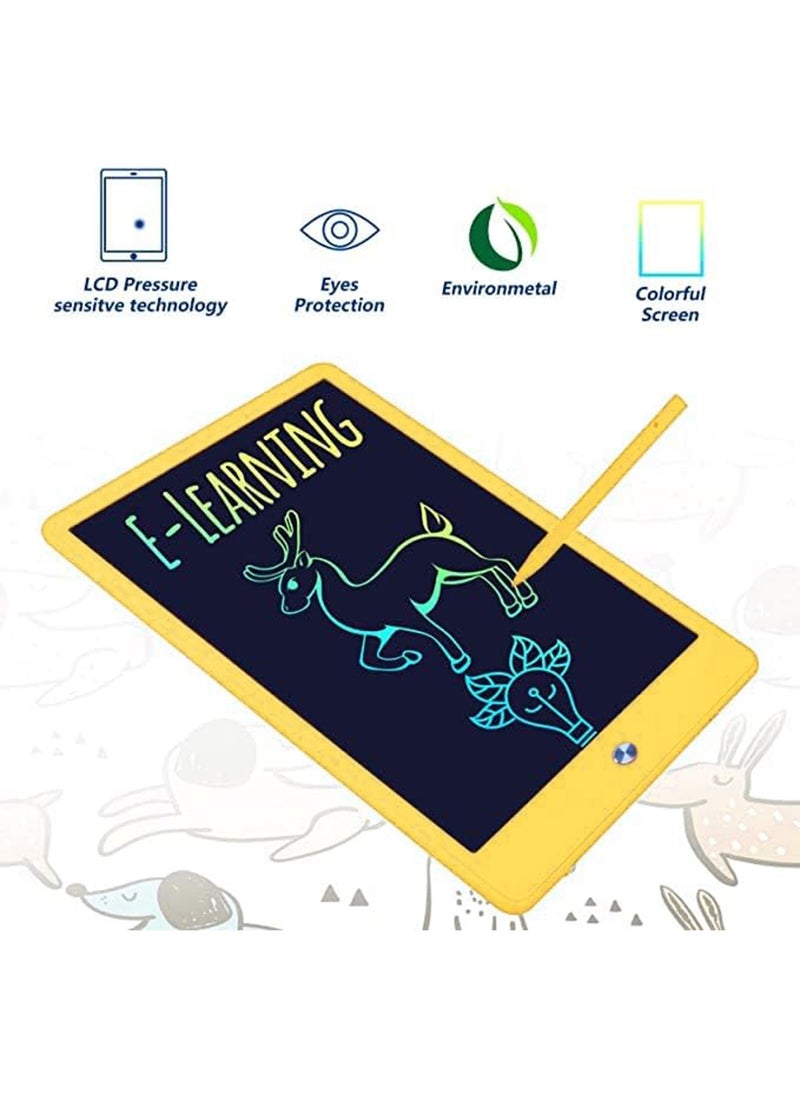ليموس جهاز لوحي للكتابة LCD للأطفال مقاس 10 بوصات لوحة رسم ملونة مع قلم لوحة رسم قابلة لإعادة الاستخدام مع شاشة حماية للعين لعبة تعليمية كهدية  - Image 2