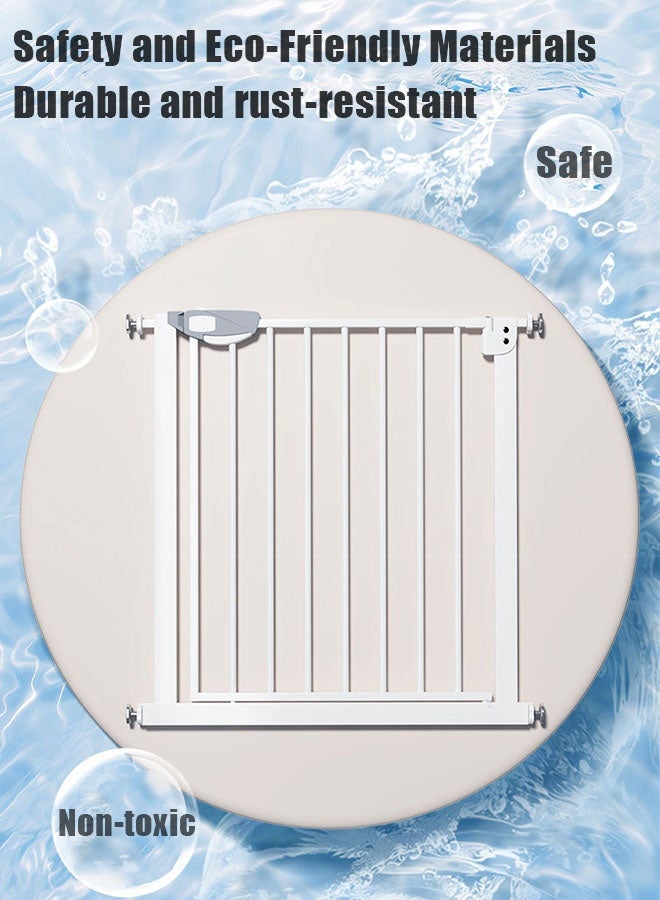 كوزينيست بوابة أمان للأطفال باللون الأبيض بعرض كبير للسلالم والمداخل، تناسب فتحات حتى 116 سم، مع قطع تمديد 7 سم و30 سم، بوابة مرور آمنة للأطفال الصغار والكلاب، متينة وسهلة التركيب - Image 3