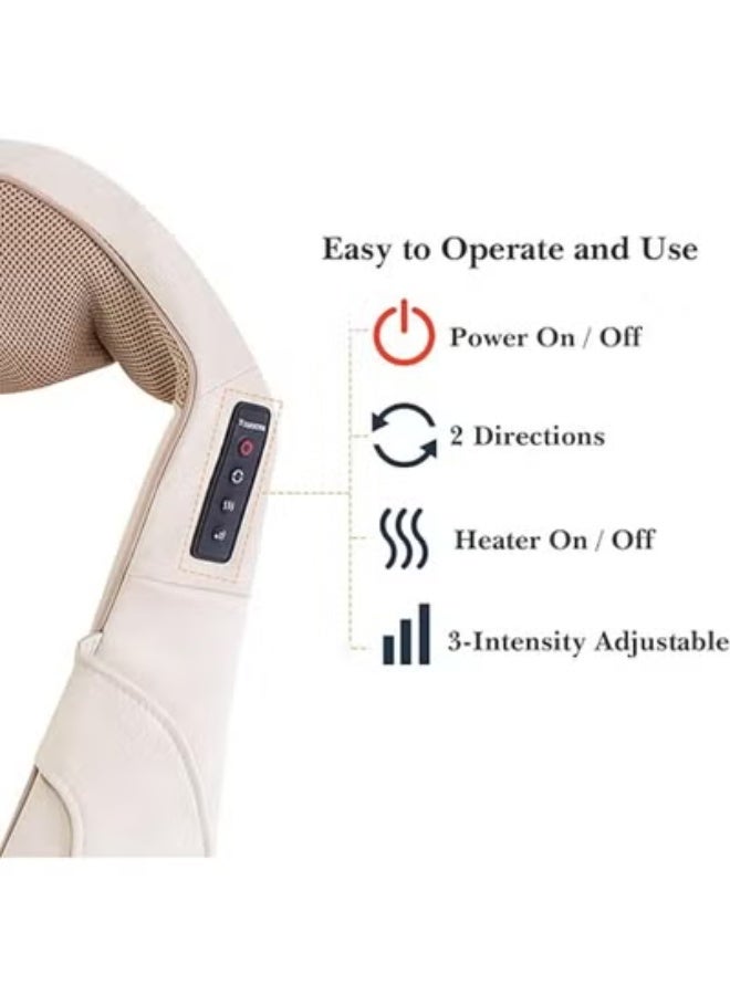 Neck and Shoulder Massager – Shiatsu Electric Massage Cushion with 3D Rotation, Heat, and 3 Intensity Levels for Muscle Relaxation - Image 4