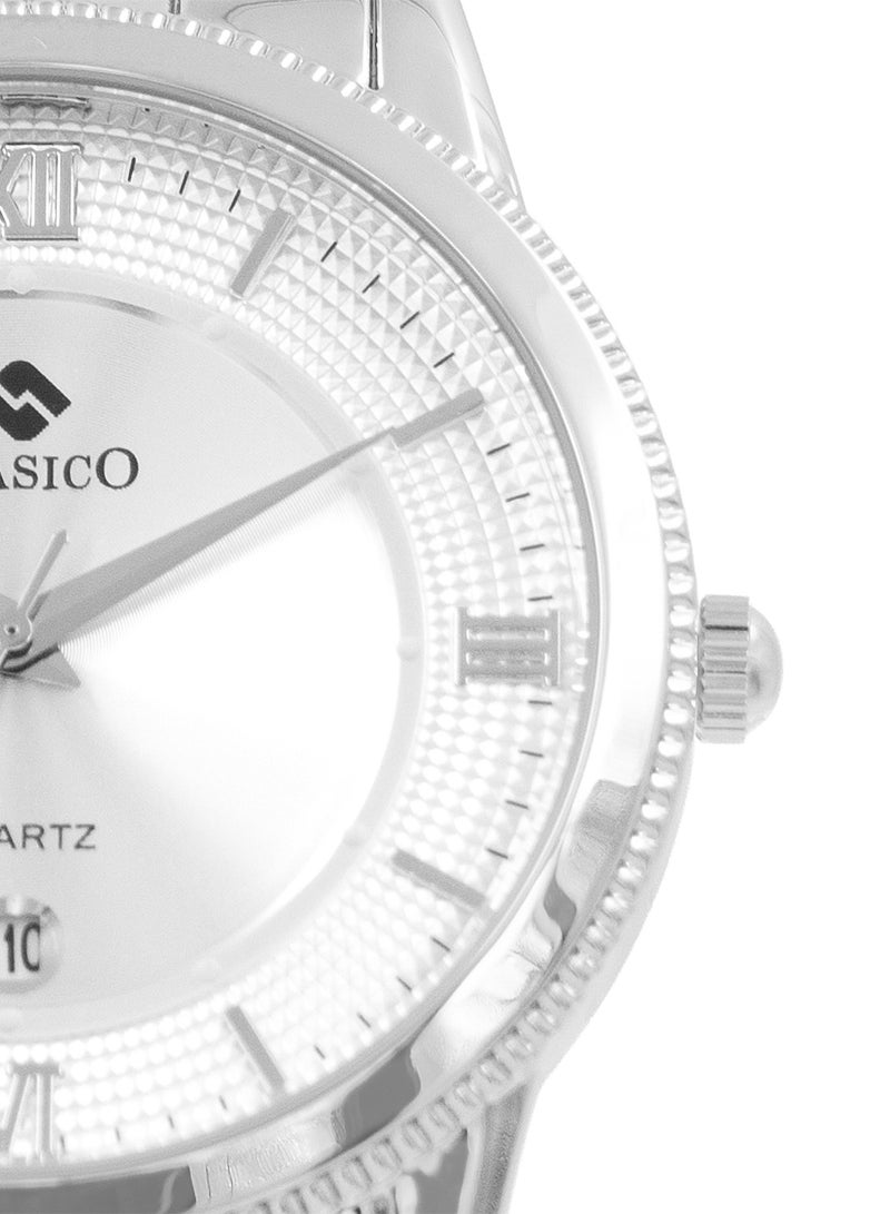 Clasico Flymaster Men's Chronograph Silver White Edition | Elite Y121 Quartz Movement | Waterproof Round Dial | Stainless Steel Belts - Image 2