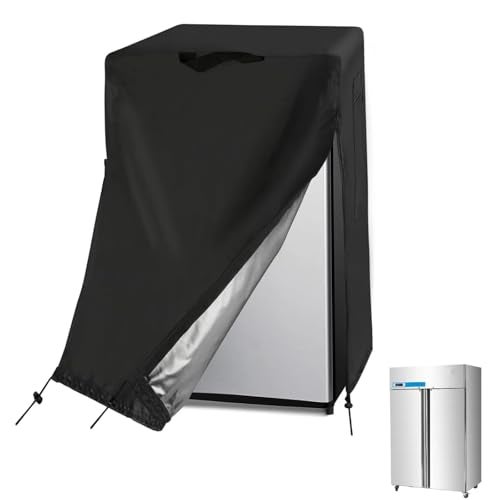 Guisong Commercial Refrigerator Cover for 36Cu Ft Commercial Refrigerator Freezer Combo48 Inch Waterproof Fridge with Freezer Cover for Industrial Stainless Steel Fridge49 W x 33 D x 78 H - Image 1