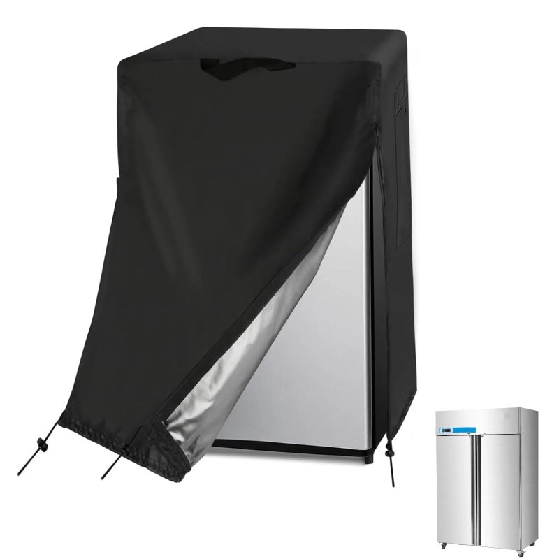 Guisong Commercial Refrigerator Cover for 36Cu Ft Commercial Refrigerator Freezer Combo48 Inch Waterproof Fridge with Freezer Cover for Industrial Stainless Steel Fridge49 W x 33 D x 78 H - Image 2