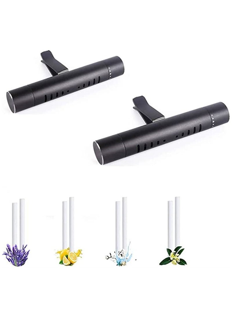 Y&D 2 PCS Car Air Freshener Vent Clip, 8 Perfume Scents Refill Sticks Cylindrical Aromatherapy Essential Oil Clip for Car, Office, Bathroom, Pet Houses - Image 1