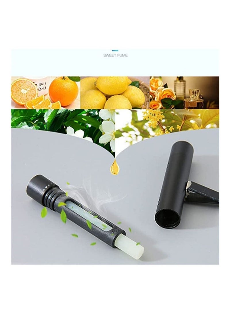 Y&D 2 PCS Car Air Freshener Vent Clip, 8 Perfume Scents Refill Sticks Cylindrical Aromatherapy Essential Oil Clip for Car, Office, Bathroom, Pet Houses - Image 4