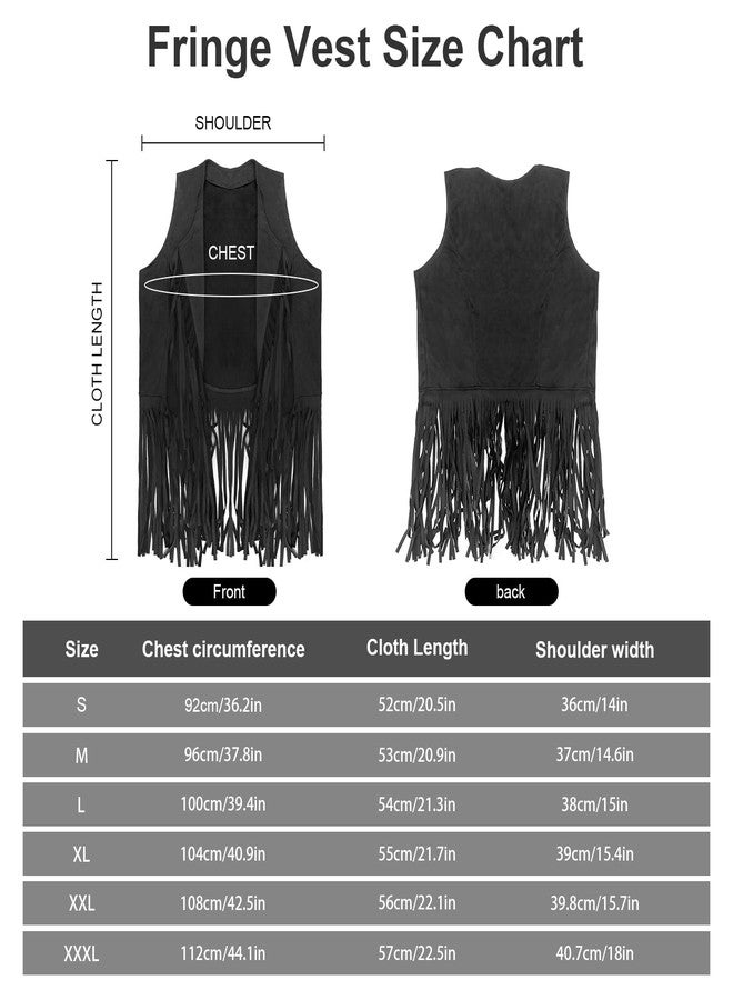 HyperFun Western Cowgirl Outfits Cowboy Hat Fringe Vest Bandana for Women, 70s Hippie Costume Rodeo - Image 5