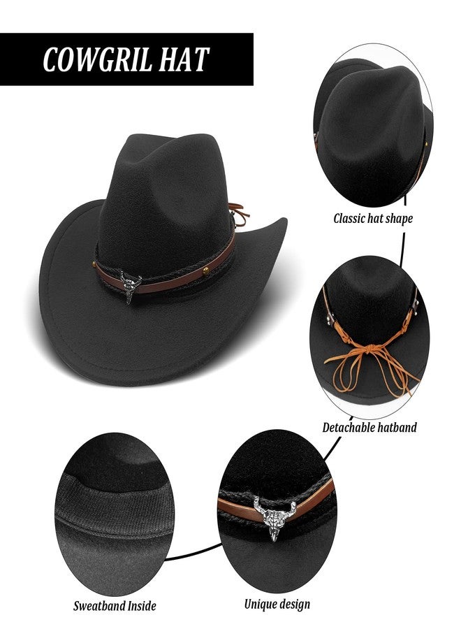 HyperFun Western Cowgirl Outfits Cowboy Hat Fringe Vest Bandana for Women, 70s Hippie Costume Rodeo - Image 4