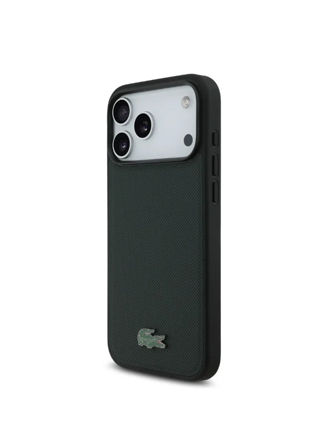Lacoste iPhone 18 Pro Max MagSafe Hard Case with Petit Pique Texture and Lacquered Metal Logo