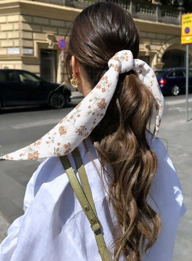 AWAYTR 4 Pcs Triangle Head Scarf Headband for Women Hair Bandanas for Women's Hair Boho Kerchief Headbands (Floral pattern + Solid color) - Image 5