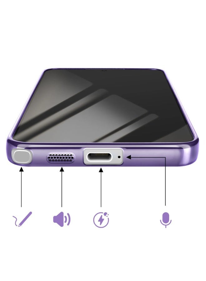 جراب شفاف مطلي بالكهرباء لهاتف سامسونج جالاكسي إس 26 ألترا، يدعم الشحن اللاسلكي، مع طلاء مغناطيسي، متوافق مع شاشة سامسونج جالاكسي إس 26 ألترا مقاس 6.9 بوصة. - Image 4