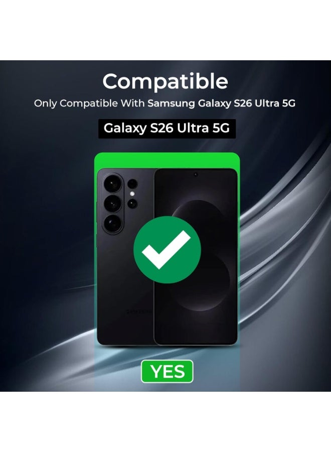 جراب شفاف مطلي بالكهرباء لهاتف سامسونج جالاكسي إس 26 ألترا، يدعم الشحن اللاسلكي، مع طلاء مغناطيسي، متوافق مع شاشة سامسونج جالاكسي إس 26 ألترا مقاس 6.9 بوصة. - Image 2