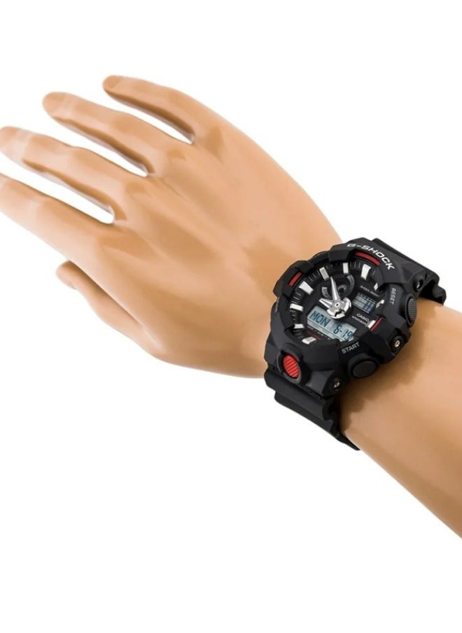 CASIO - Casio G-Shock GA-700-1A Analog Digital Black Resin Strap Alarm Men's Watch - Image 1