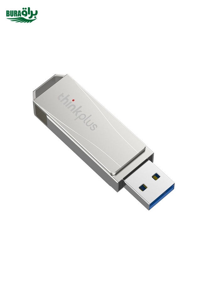 BURAQ - Lenovo Thinkplus USB 3.0 Rotating Flash Drive, Memory:128GB(Silver) - Image 1