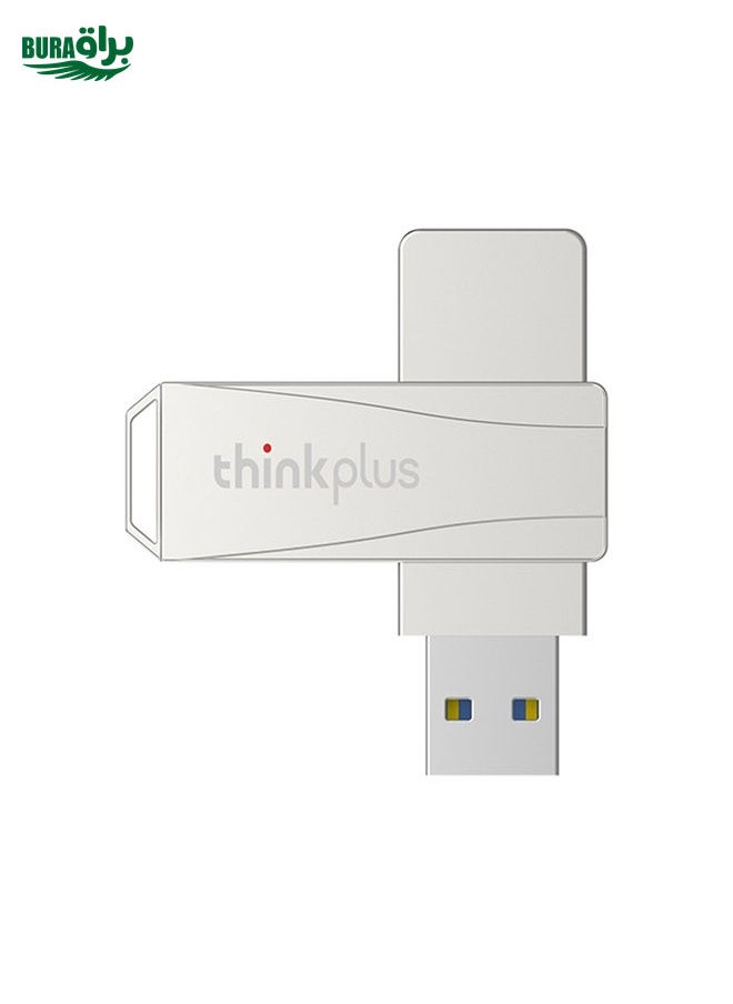 BURAQ - Lenovo Thinkplus USB 3.0 Rotating Flash Drive, Memory:128GB(Silver) - Image 1