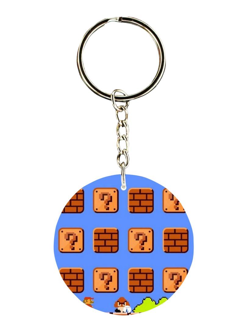 Double Sided Video Game Super Mario Printed Keychain