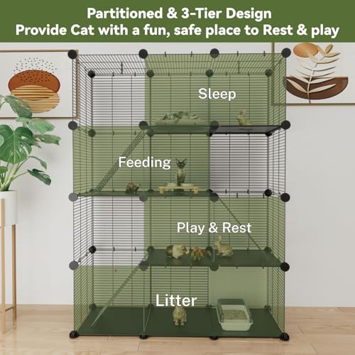 STILLCOVE Cat Cage Indoor, Big Wire Cat Cage Kennels Enclosures DIY Playpen Crates, Pet Pen C&C Cage for Multiple Cats Kittens Rabbits Bunny Ferrets Chinchilla and Small Animals - Image 5