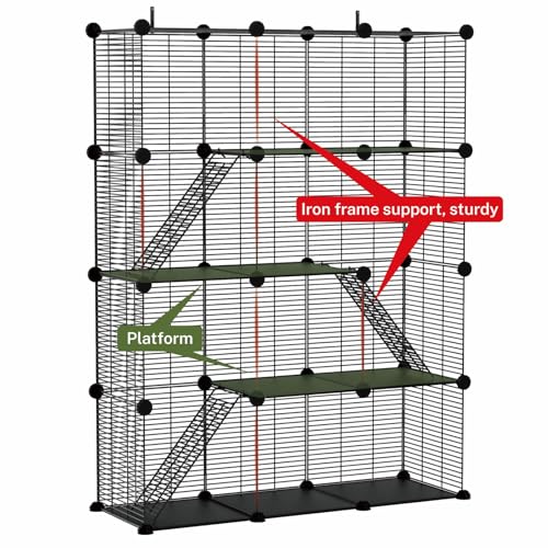 STILLCOVE Cat Cage Indoor, Big Wire Cat Cage Kennels Enclosures DIY Playpen Crates, Pet Pen C&C Cage for Multiple Cats Kittens Rabbits Bunny Ferrets Chinchilla and Small Animals - Image 2