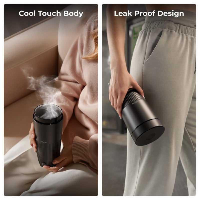 Xech غلاية كهربائية 700 مل | غلايات سفر صغيرة مع غلي سريع، جسم ABS بارد الملمس، غلاية شاي 500 واط، قهوة ووجبات سريعة | غلاية ماء ساخن مدمجة (هايدروبويل برو) (أسود) - Image 5