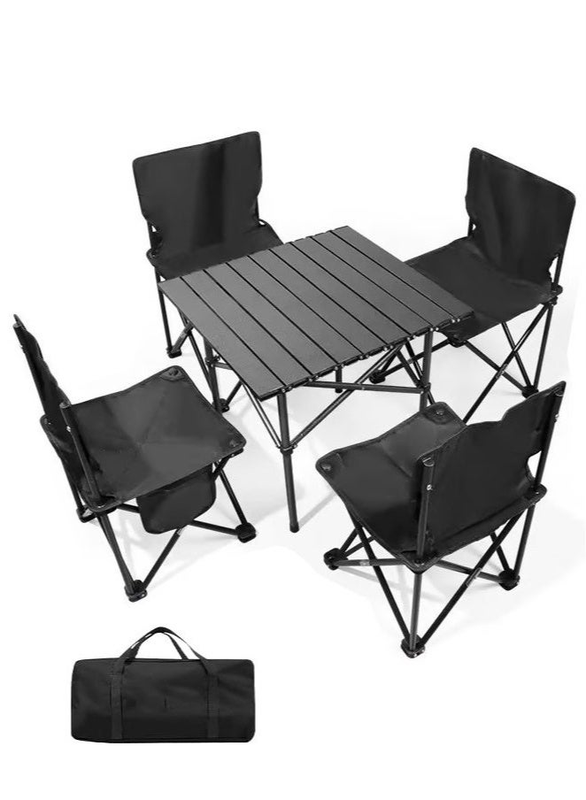 Mereza Camping Furniture Set,Foldable Camping Tables and Chairs, Portable Family Outing Camping Picnic Table And Chair Set,Multifunctional Foldable Travel Table and Chairs Set Camping Table For Outdoor BBQ,Cooking,Party, Beach - Image 1