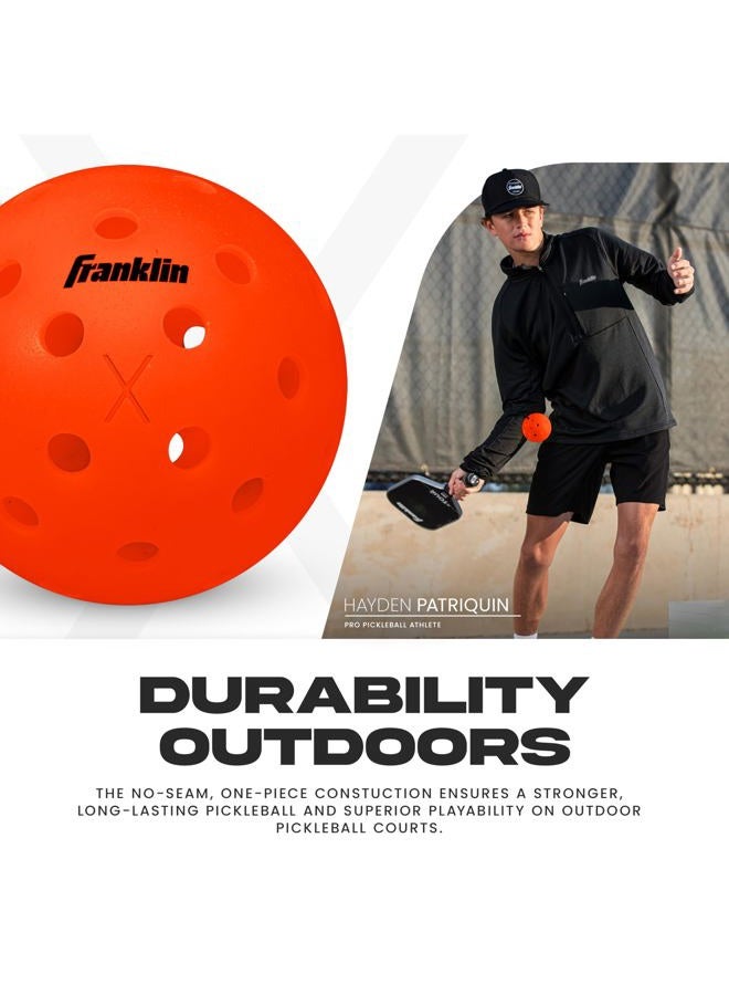 Franklin Sports X-40 Pickleballs - Outdoor Pickleballs - 12 Pack Bulk - USA Pickleball Approved - Ember - Official Ball of US Open Pickleball Championships - Image 5