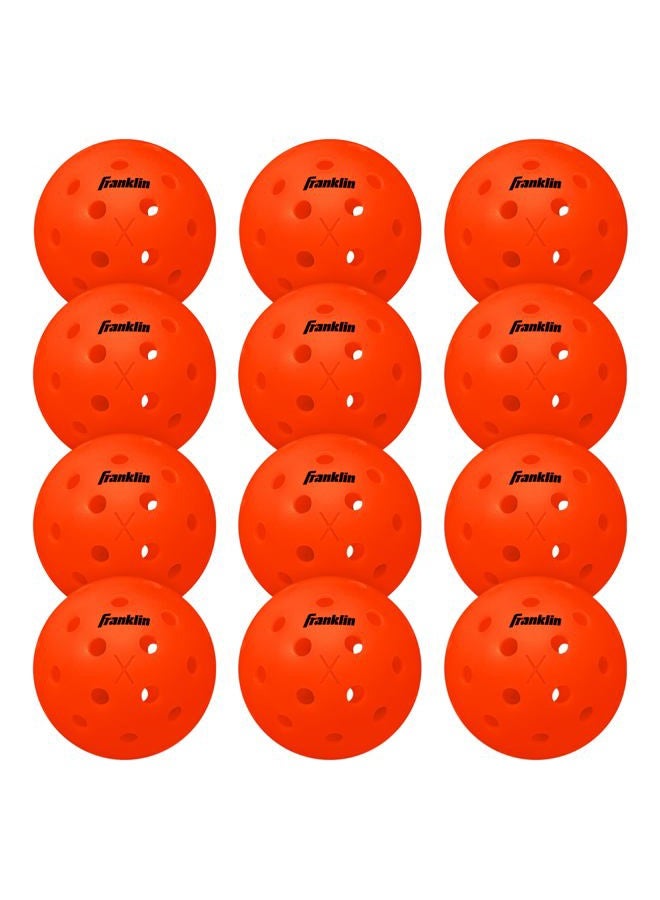 Franklin Sports X-40 Pickleballs - Outdoor Pickleballs - 12 Pack Bulk - USA Pickleball Approved - Ember - Official Ball of US Open Pickleball Championships - Image 1