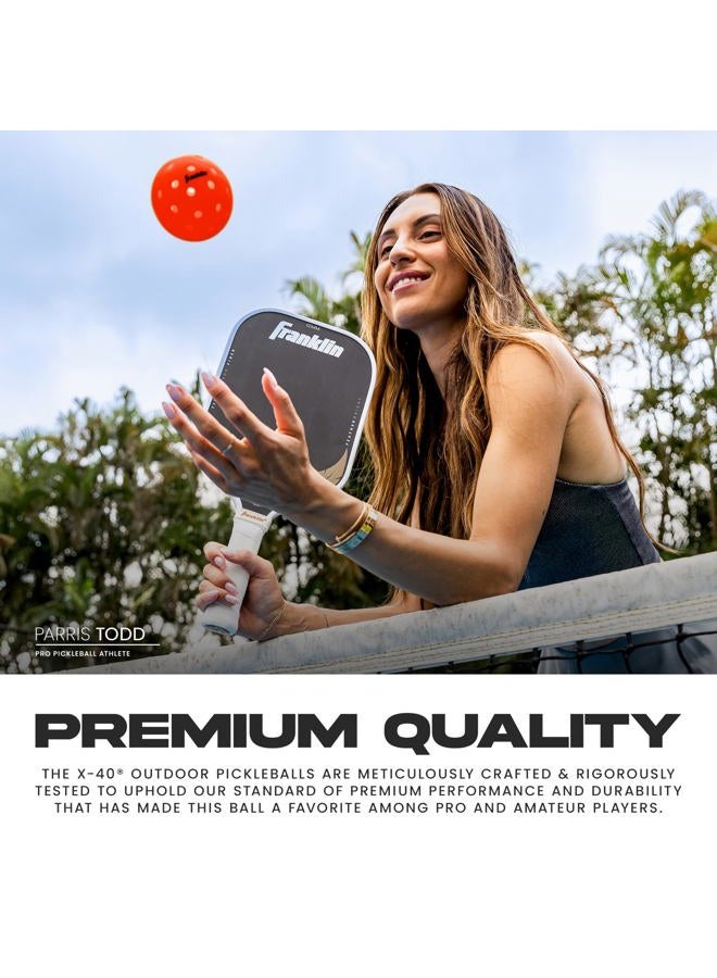 Franklin Sports X-40 Pickleballs - Outdoor Pickleballs - 12 Pack Bulk - USA Pickleball Approved - Ember - Official Ball of US Open Pickleball Championships - Image 4