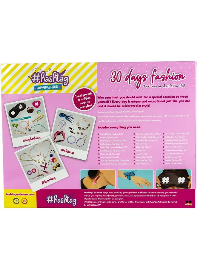 Hashtag 30 Days Fashion Advent Calendar – 34-Piece Surprise Jewelry & Accessories Kit for Girls (Age 6+) - Image 4