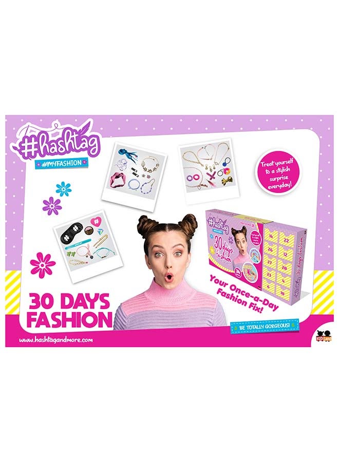 Hashtag 30 Days Fashion Advent Calendar – 34-Piece Surprise Jewelry & Accessories Kit for Girls (Age 6+) - Image 5