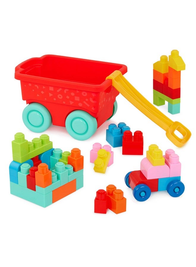 باتات - مكعبات بناء - مجموعة مكعبات من 47 قطعة - مكعبات ملونة وسميكة - مكعبات عجلات فريدة - من عمر 12 شهرًا فما فوق - عربة البناء الحمراء من لوك بلوك - Image 1