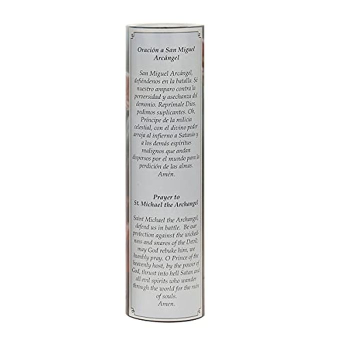 Stonebriar St. Micheal Flameless LED Devotional Prayer Candle with Automatic Timer - Image 3