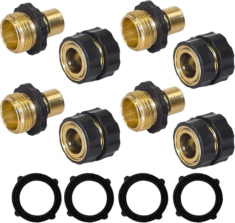 Garden Hose Quick Connector 3 4 Inch Male Female Fitting 4 Set US Standard - Image 2