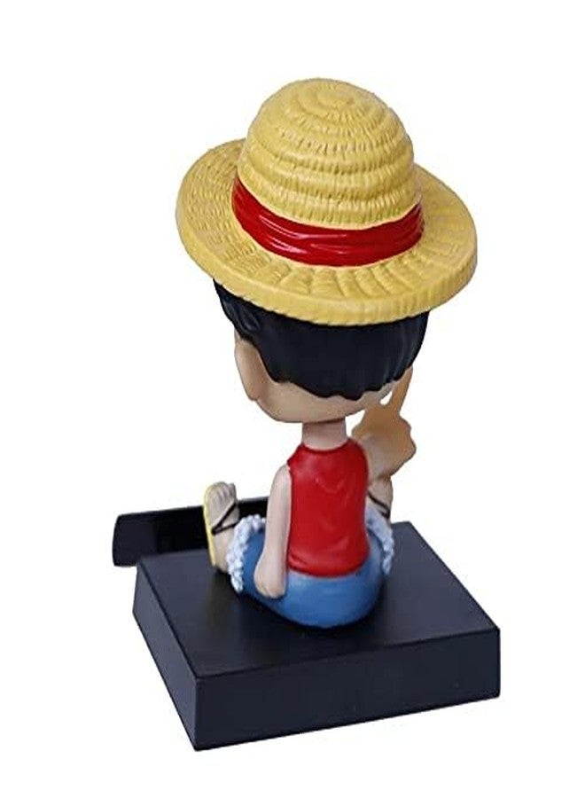 Abelestore Super Hero_Zenitsu_Demon Slayer Action Figure Limited Edition Bobblehead with Mobile Holder for Car Dashboard, Office Desk & Study Table (Pack of 1) (Monkey D Luffy-2 Bobblehead) - Image 3